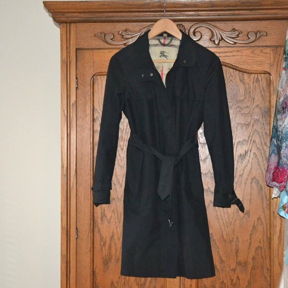 Burberry Woman's TESS Trench/Rain Coat Jacket BLACK Size 6P CUT 1695 - Picture 1 of 9